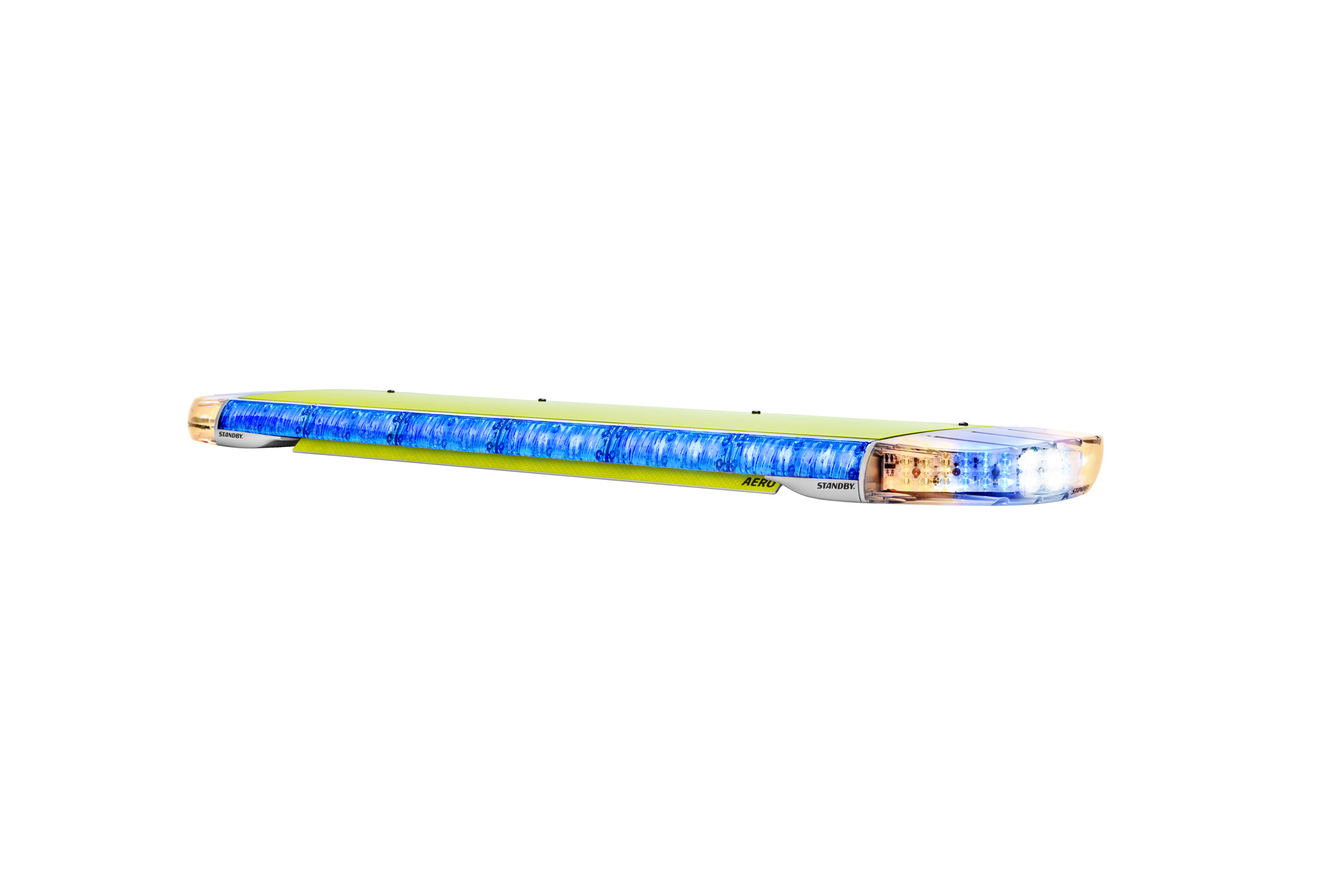W2 Aero Blue Amber Lit Angle View