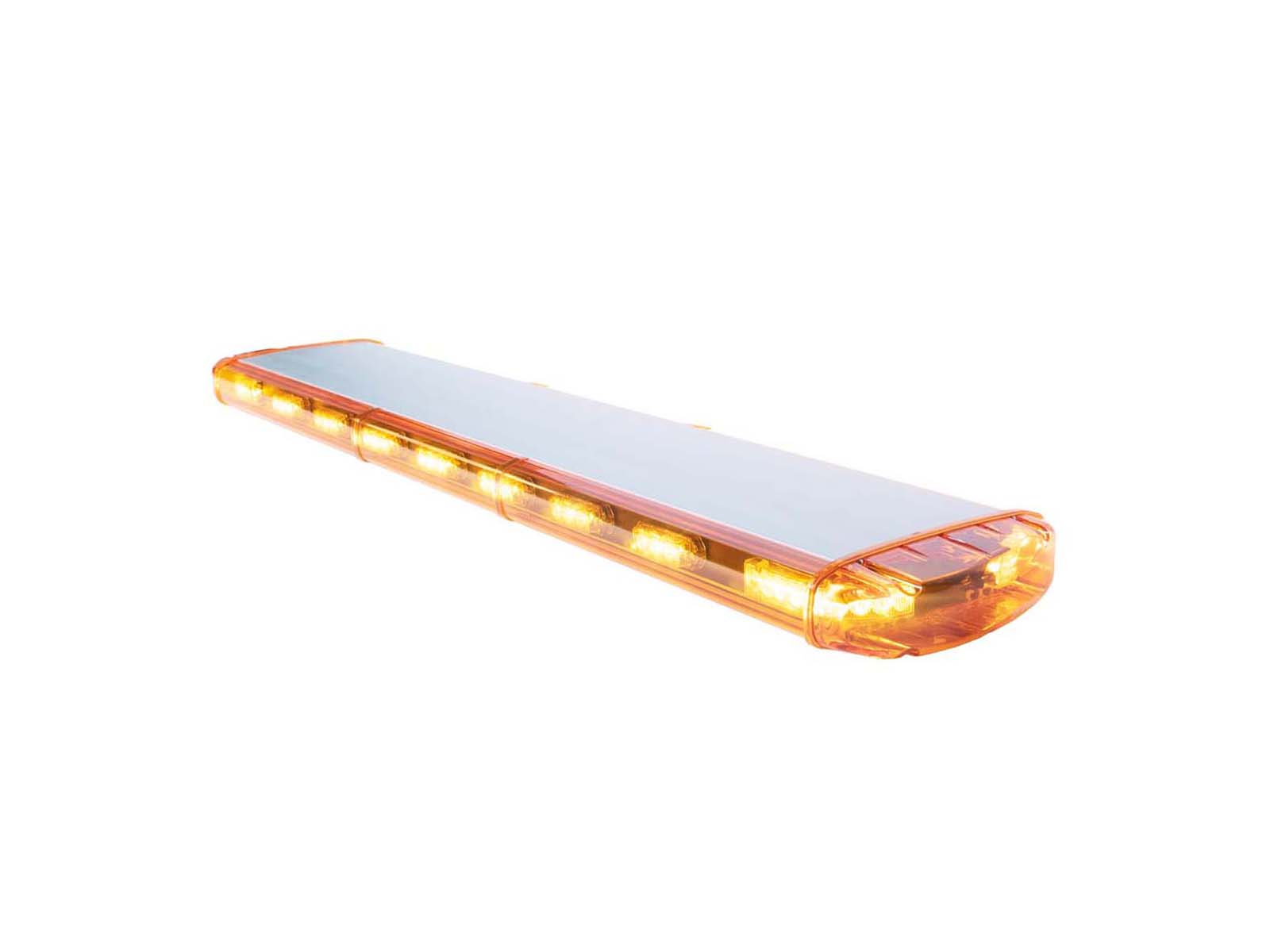 Amber Very Flat VEGA Lightbar Amber Angle View Lit