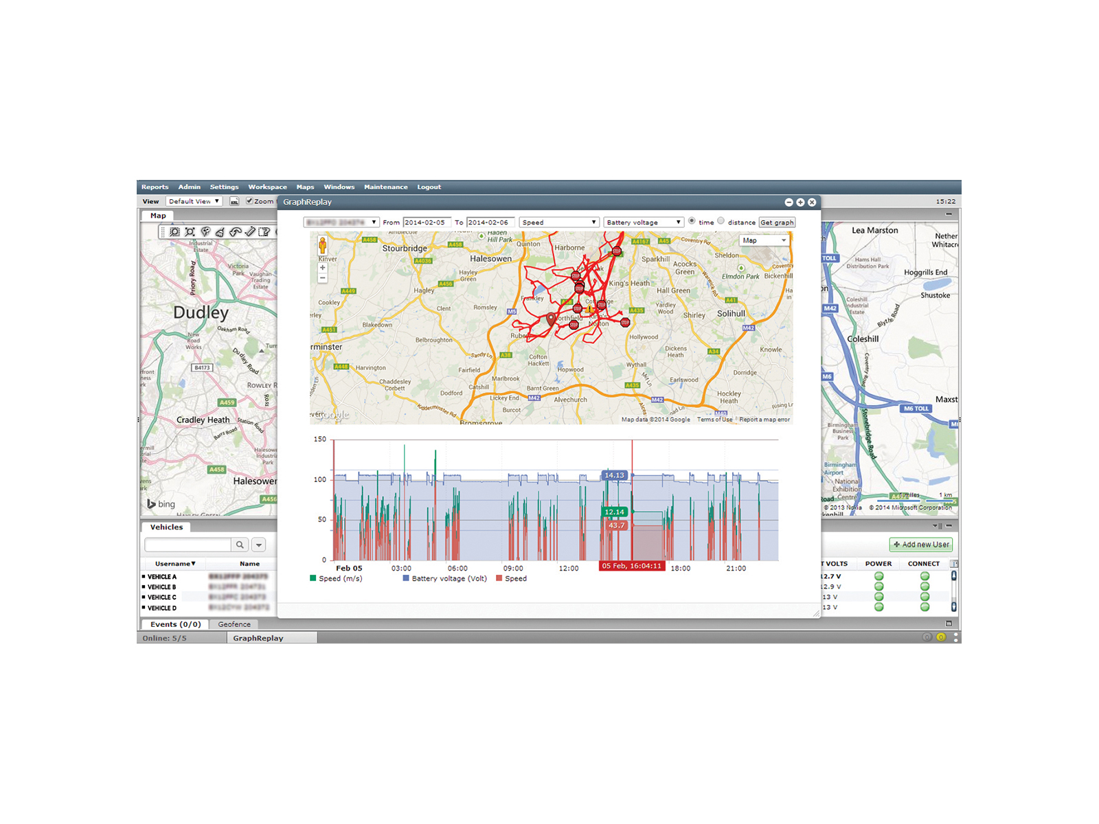 Fleetmotus Telematics Device Graph Replay