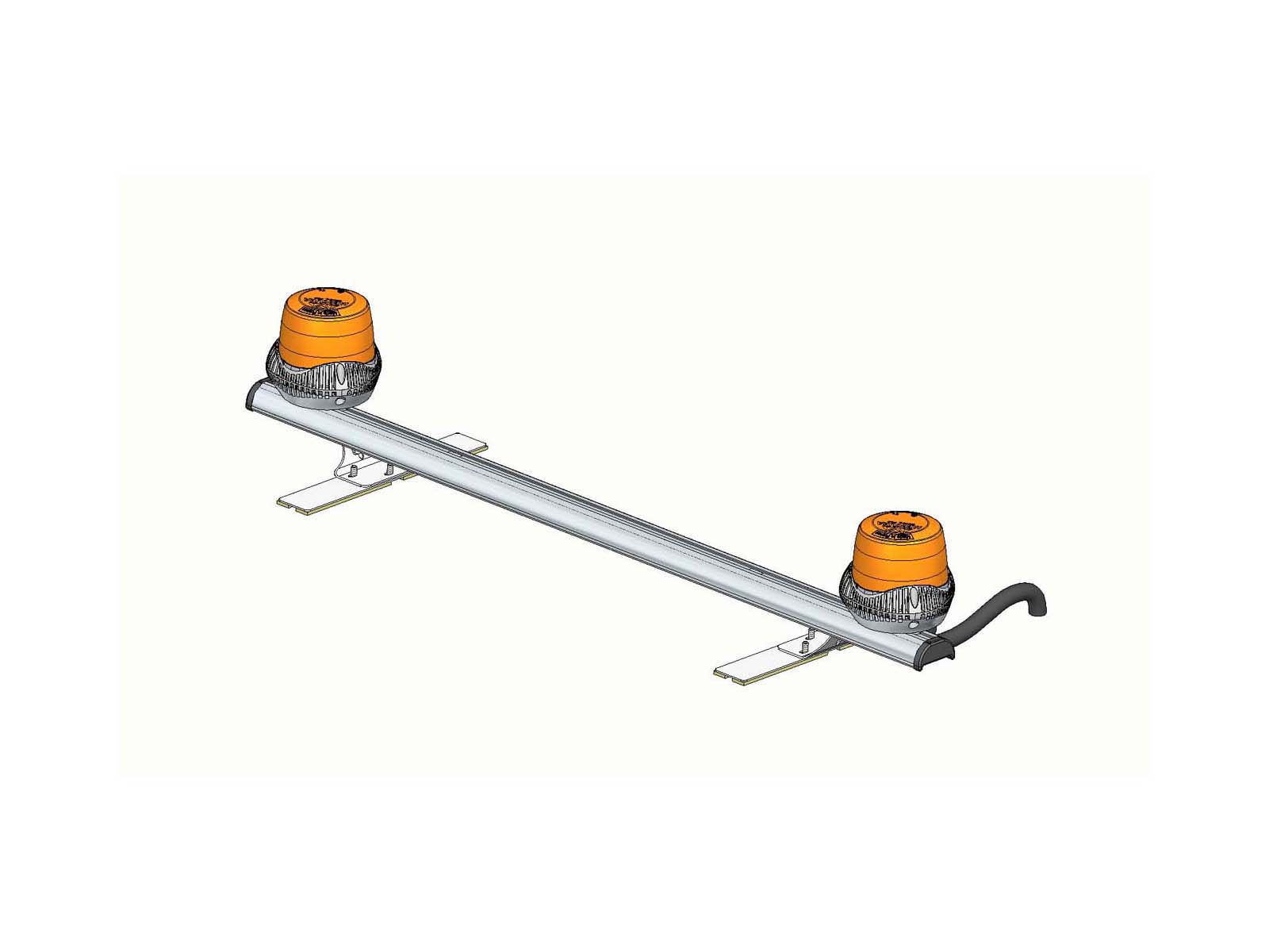 Barre de signalisation ECLAIR avec deux gyrophare orange MERCURA