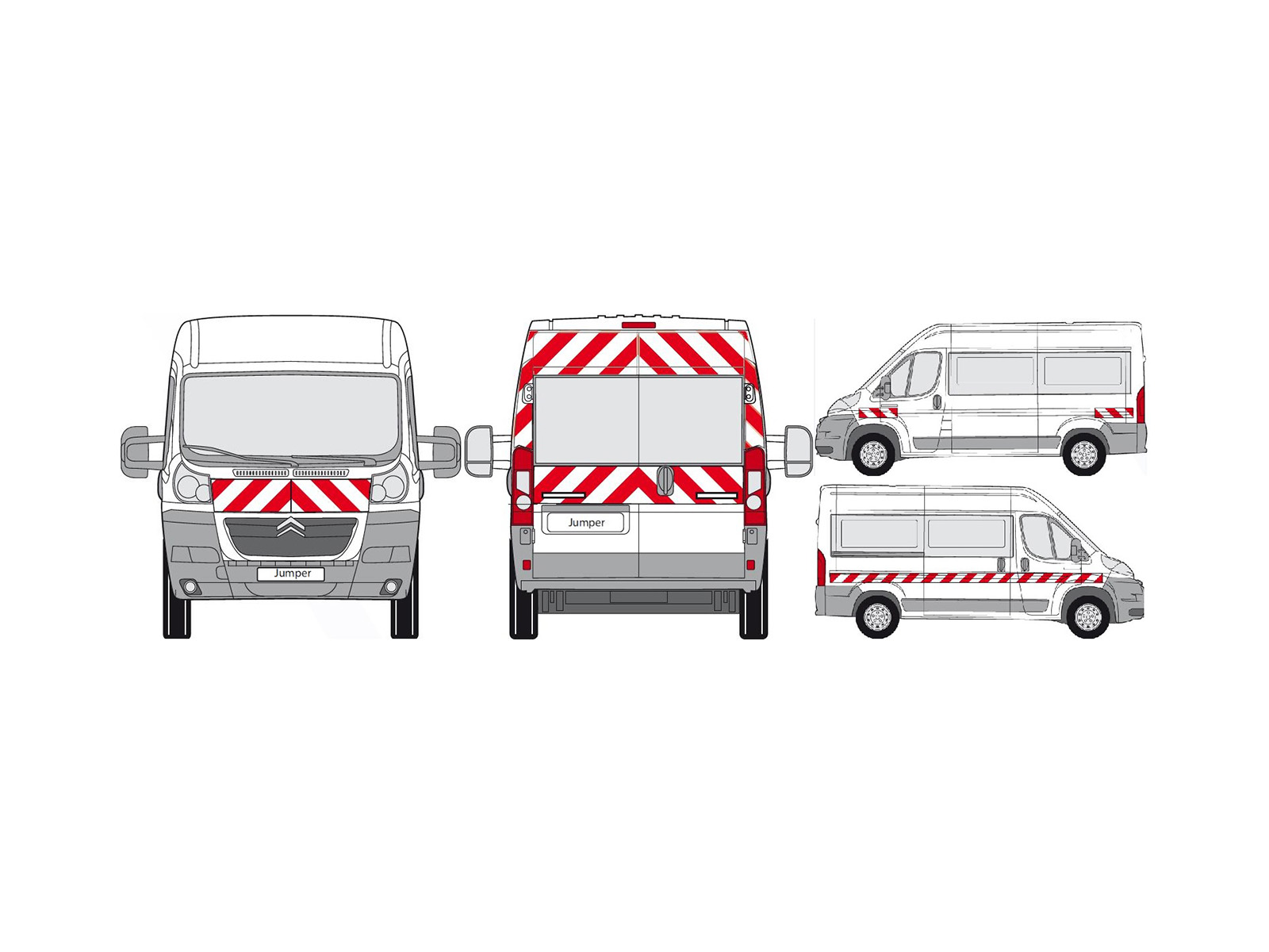 Rouleau de sérigraphie blanc et rouge pour balisage et signalisation sur véhicule VL