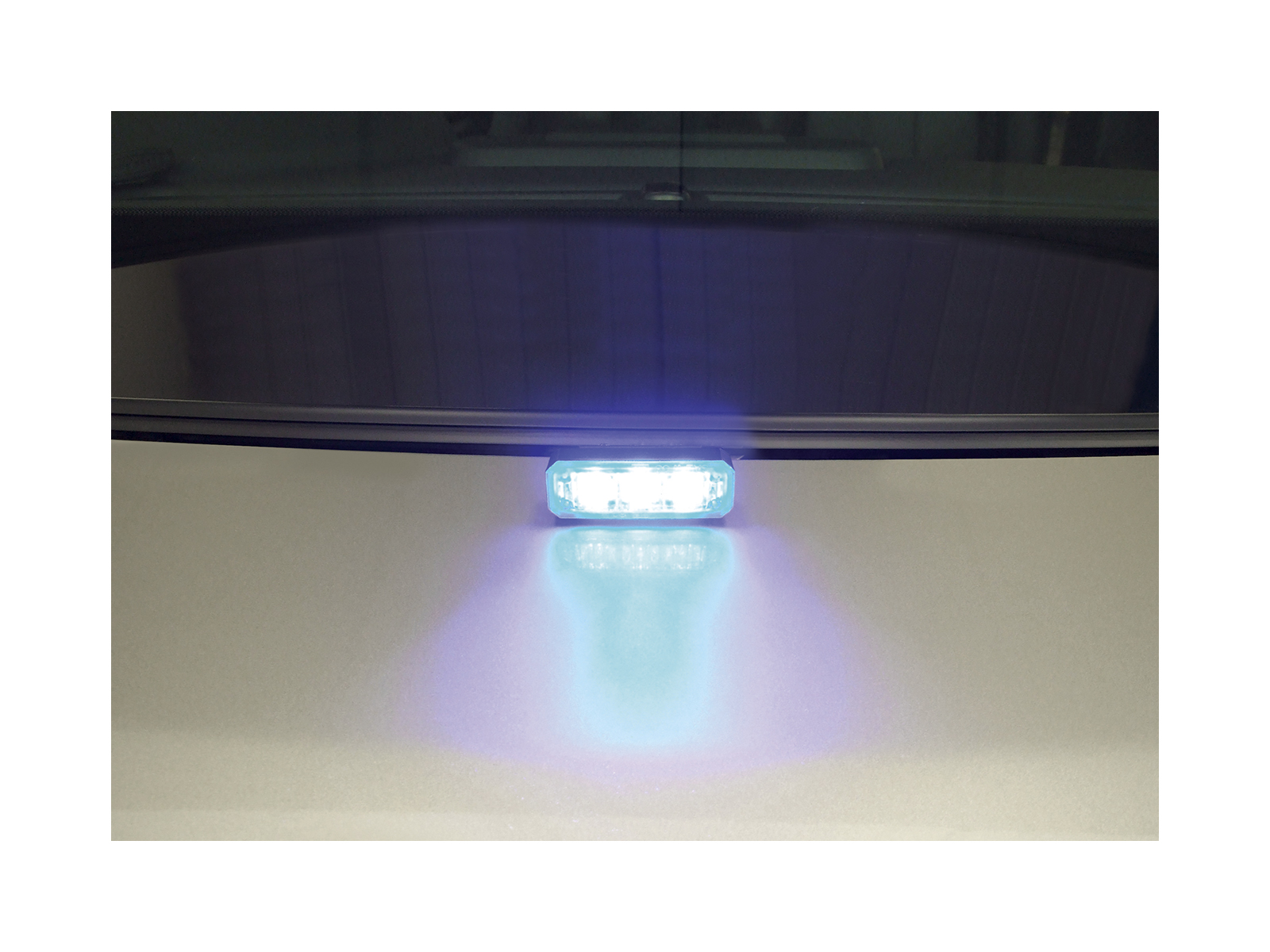 Mini Stealth - 3-way Flush Fit (Hood Mount) LED Modules for Horizontal Mounting In Situ Vehicle Exterior Front Lit