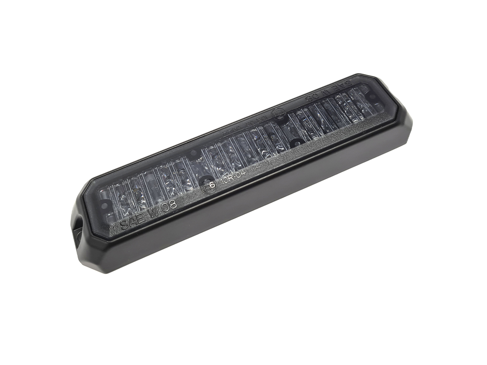 Mini Stealth - 6-way Surface Mount Smoked Lens LED Modules Angle View Unlit