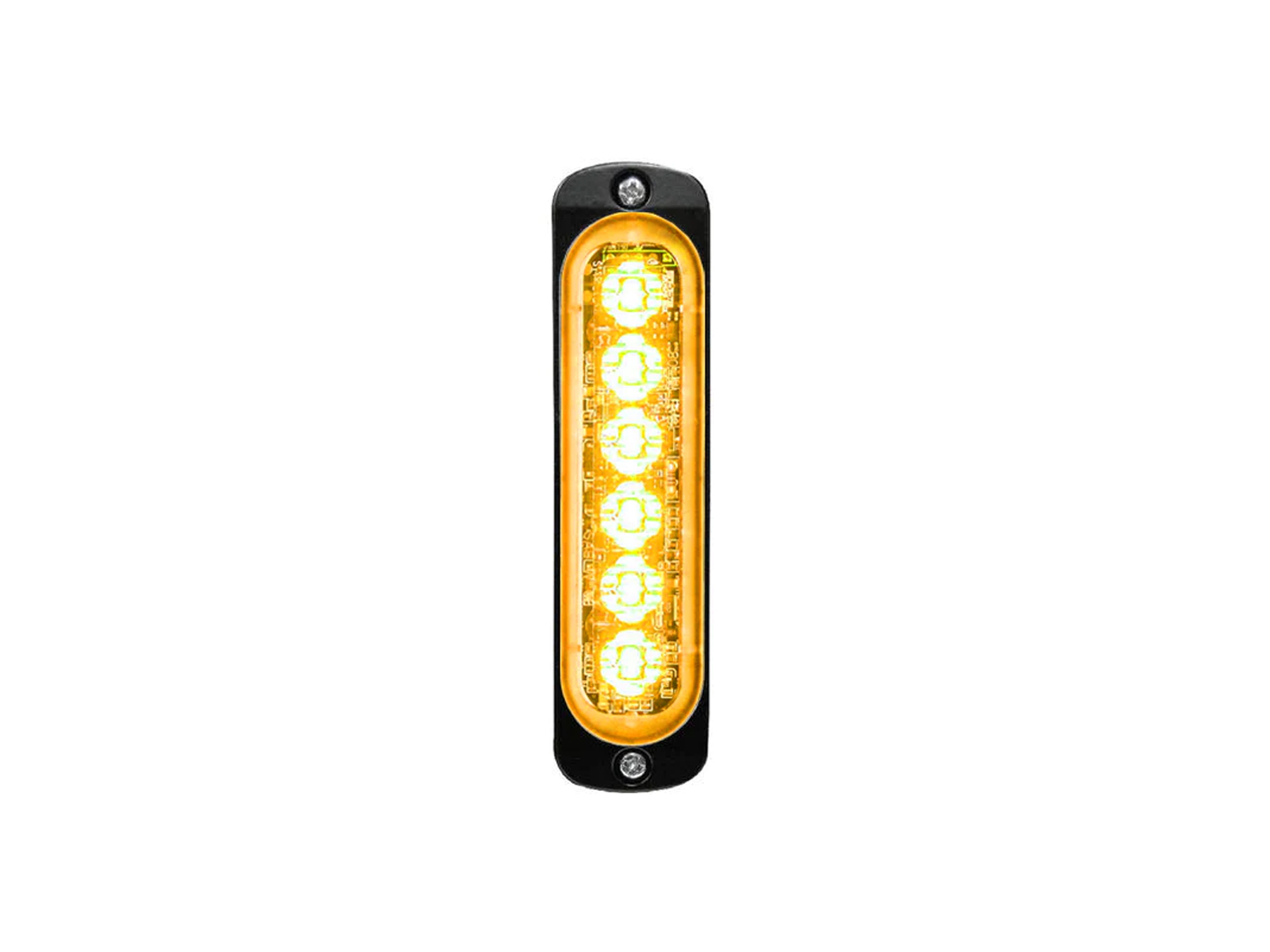 Super-Thin Single Colour 6-LED Module Front View Amber Lit Vertical
