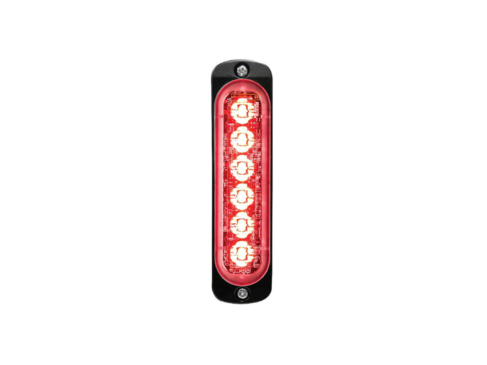 Super-Thin Single Colour 6-LED Module Front View Red Lit Vertical